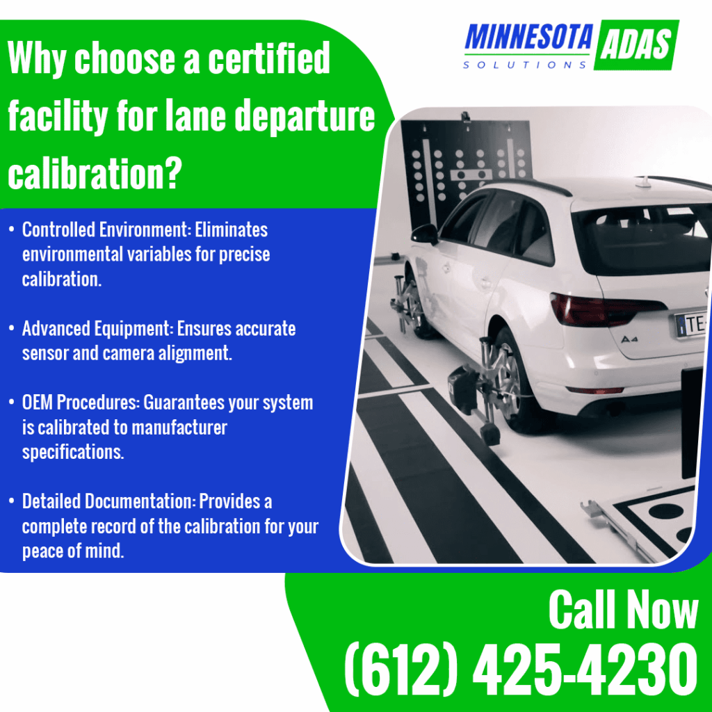 Certified lane departure calibration facility
